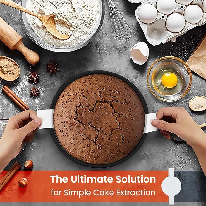 133PCs Round Cake Pans Sets for Baking + Cake Decorating Kit with NonStick 8 Inch Cake Pan Set of 3 -Icing Tips,Cake Leveler,Spatula, Multifunctional Cake Pan, Baking Supplies Gift & eBook